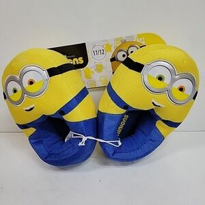 Despicable Me Minions Children's Slippers House Shoes  Size 11/12 Slip Ons Cushy